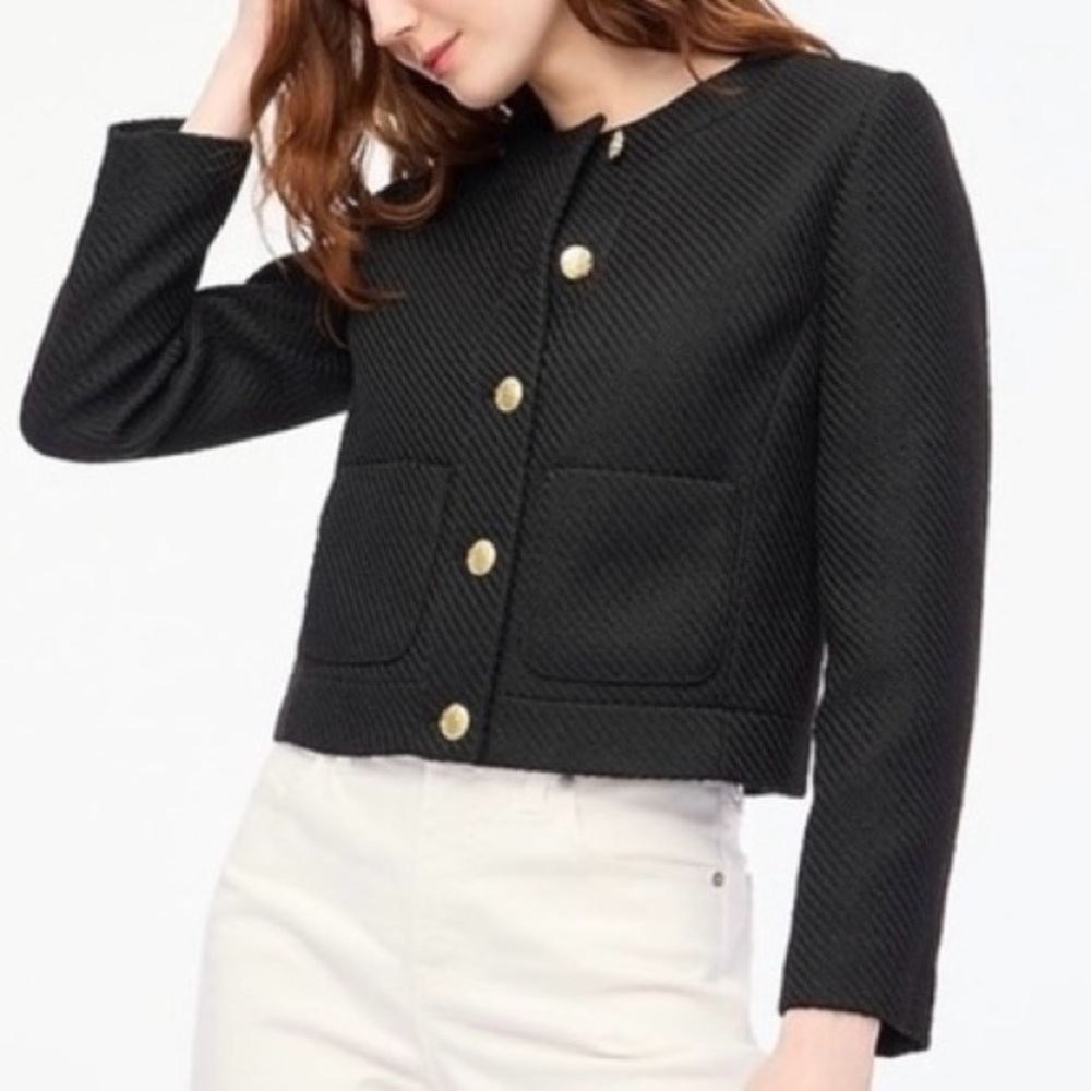 J. Crew Tweed Lady Jacket Black Size 4